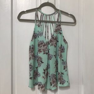 Floral tank with strappy back